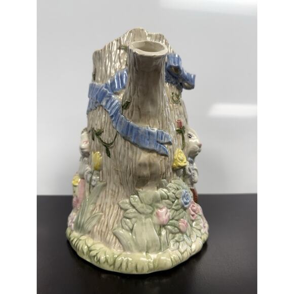 vintage Fitz and Floyd "Bunny Hollow" Tree Trunk Pitcher 1989 1.5 Qt - Picture 3 of 6